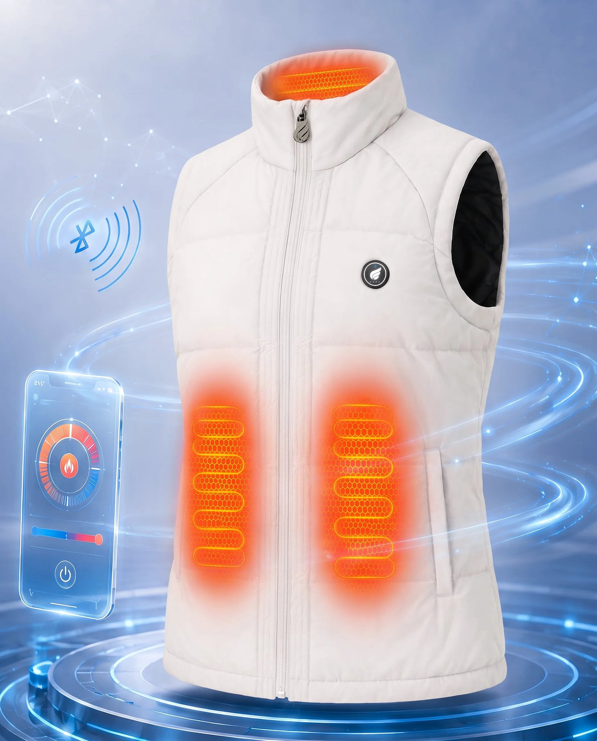 Smart App Heat Control – SAVIOR HEAT Women's Drawcord-Hem Heated Gilet