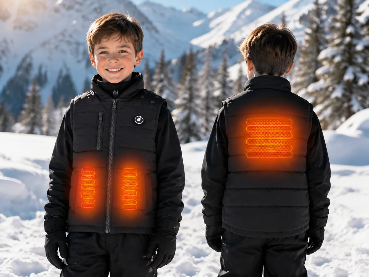 3-Zone Heat Coverage – SAVIOR HEAT Kids' Adaptive-Fit Heated Gilet