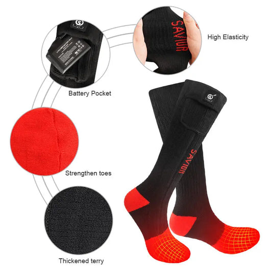 heated socks detail